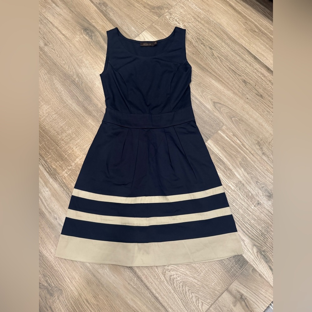 Ann Taylor - Blue and Cream Midi Dress